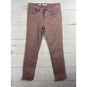 Lauren Conrad Jeans Sz 4 Pink Cuffed Skinny Stretch Denim Mid Rise Colorful